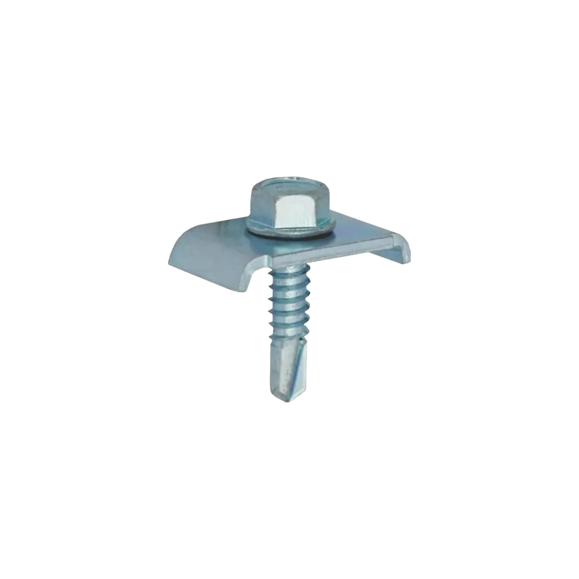Clema zincata 20 x 30 mm cu surub autoforant 6,3 x 25 mm