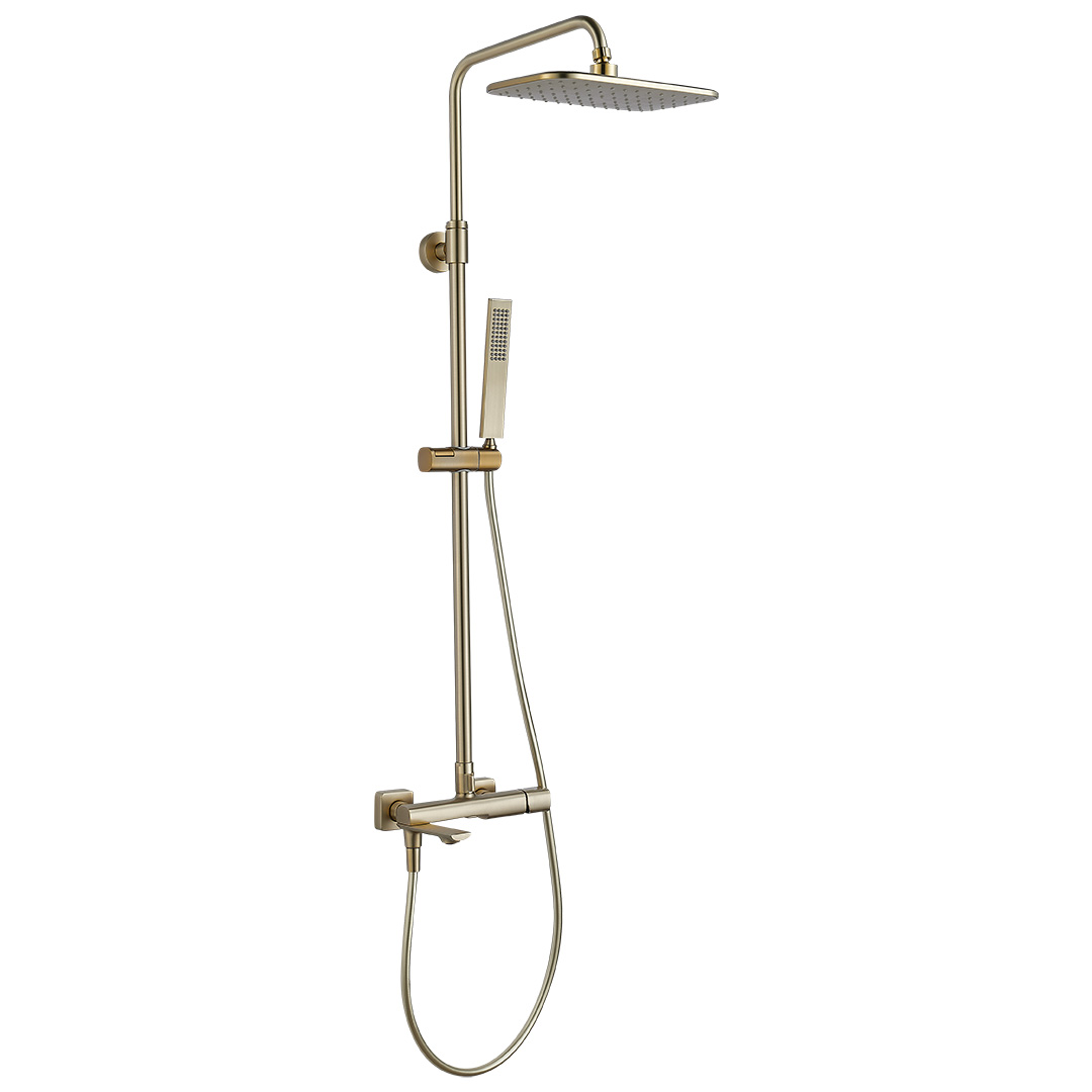 Coloana de dus cu baterie Laveo Tores PLT G0KB, anticalcar, auriu