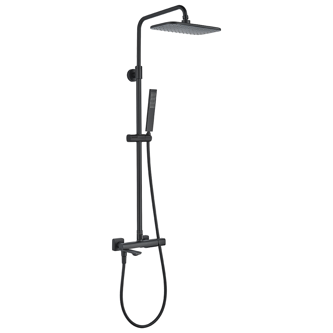 Coloana de dus cu baterie Tores, monocomanda, negru mat