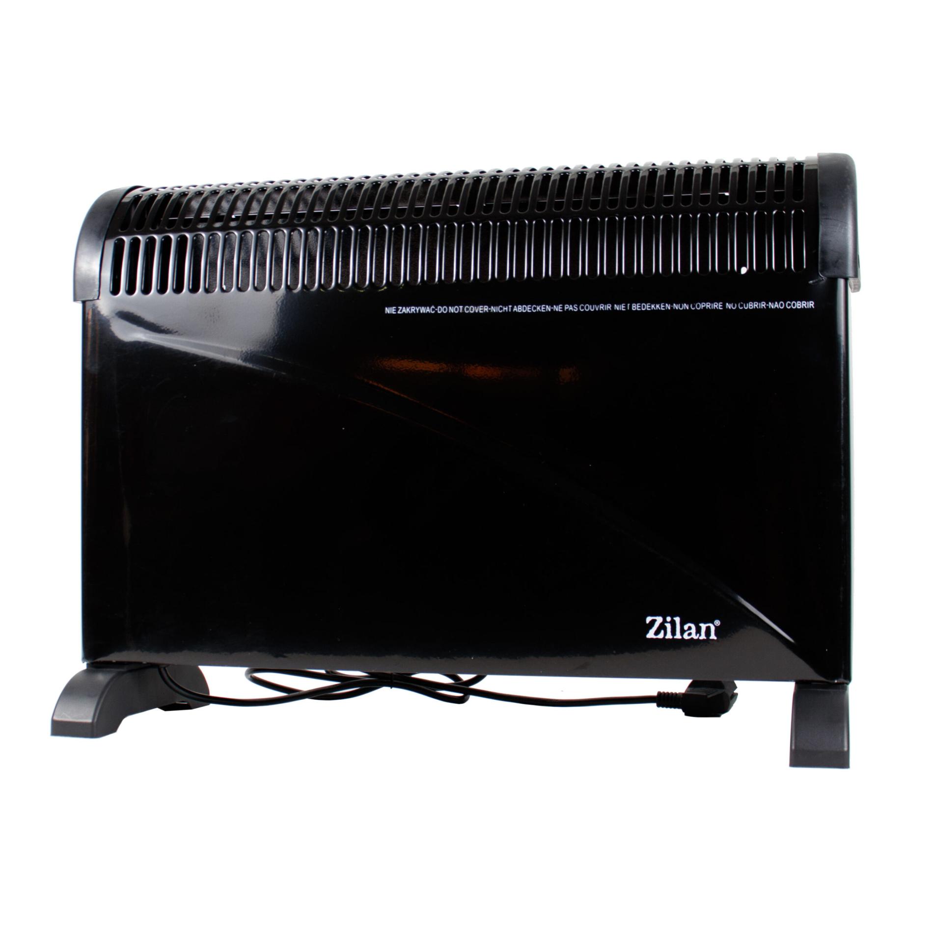 Convector electric ZLN6843, putere 2000 W, 3 trepte de putere, termostat reglabil, negru