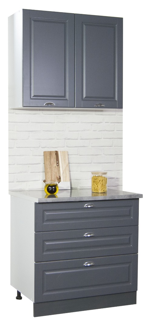 Corp inferior bucatarie MDF Square 80 cm 3 sertare antracit