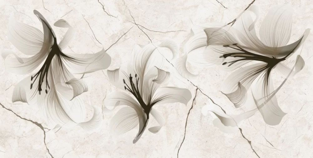 Decor pentru faianta, SER Eros Lilyum Crem, dimensiuni 30 x 60 cm