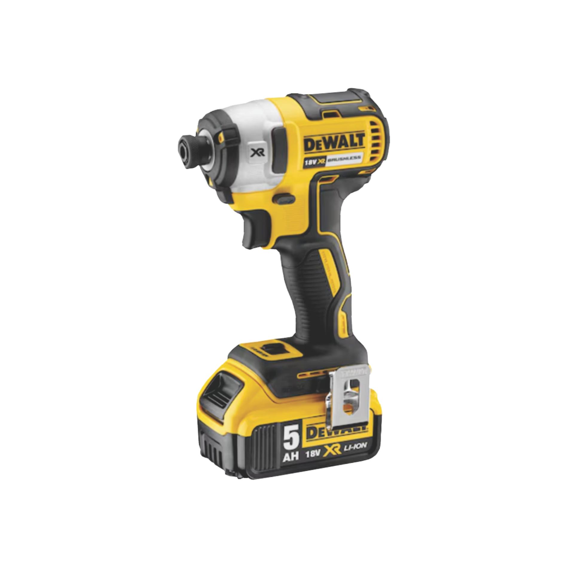 DeWalt masina de insurubat cu impact DCF887P2-QW, motor fara perii, tensiune 18 V cu doi acumulatori de 5 Ah