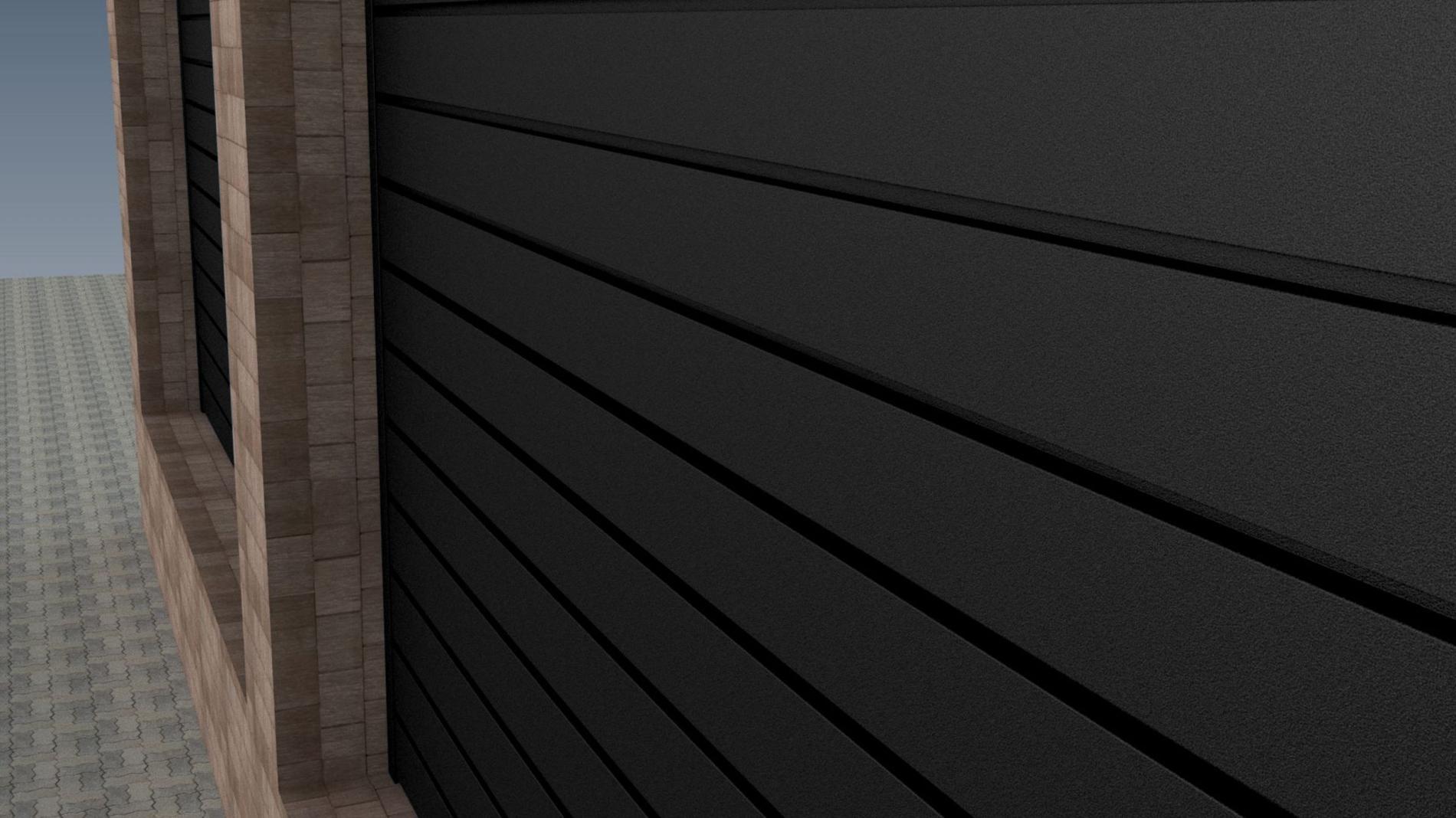 Element orizontal Rufster, pentru gard, grosime 0,60 mm, finisaj negru, RAL 9005 PUR, lungime variabila, vopsit pe ambele parti