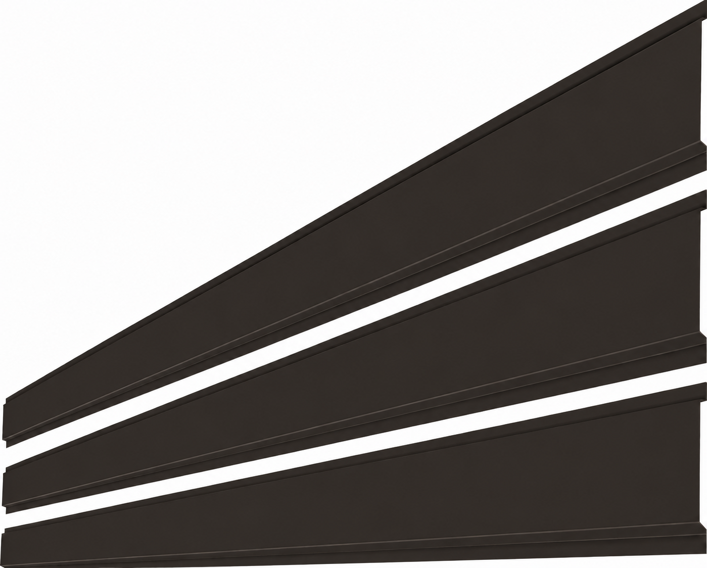 Element orizontal - Element orizontal Rufster, pentru gard, grosime 0.45 mm, finisaj maro-grafit RAL 8019 MS M2P3, lungime variabila, vopsita pe ambele parti, olint.ro