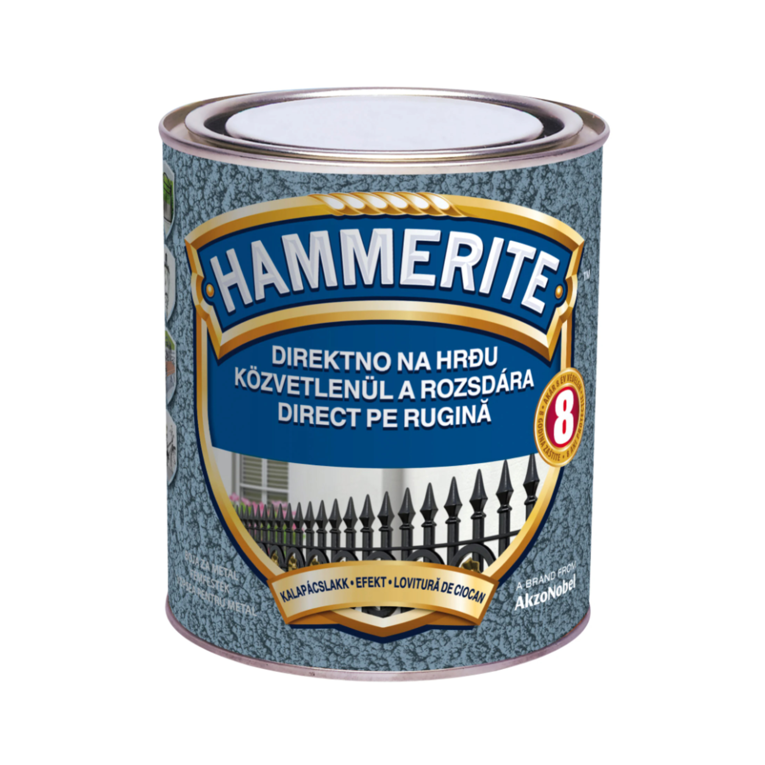 Email Hammerite, efect lovitura de ciocan, culoare cenusiu, ambalare 2.5 L