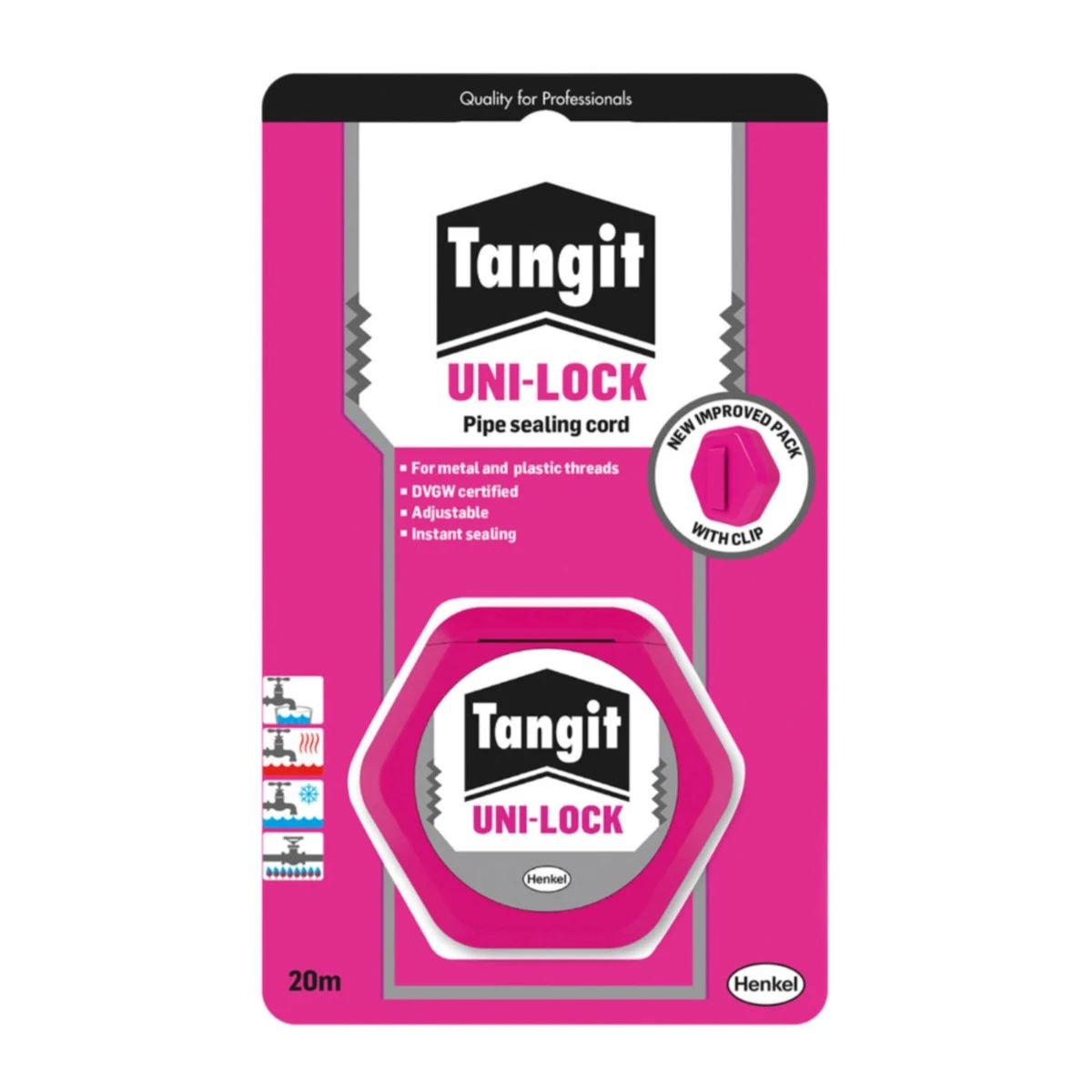 Etansant snur pentru tevi, Tangit Unilock, blister de 20 m