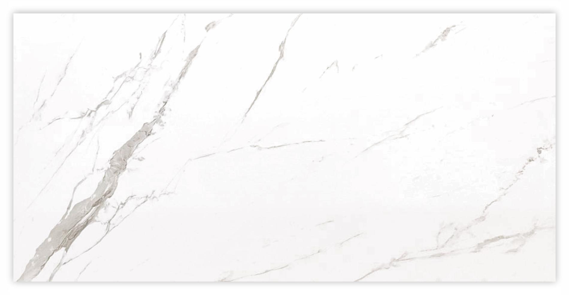 Gresie portelanata, polisata, rectificata, pentru interior sau exterior, Perseo Carrara, dimensiune 60 x 120 cm
