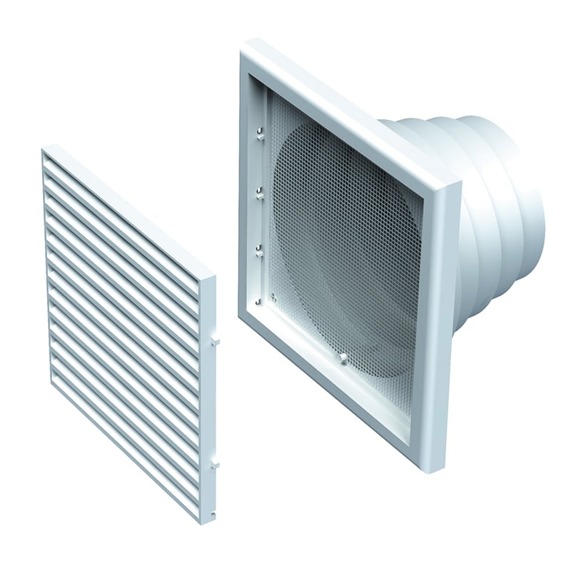 Rame & Usite vizitare - Grila ventilatie VENTS 187 x 187 mm cu racord &Oslash;100&ndash;110&ndash;120&ndash;150 mm, olint.ro