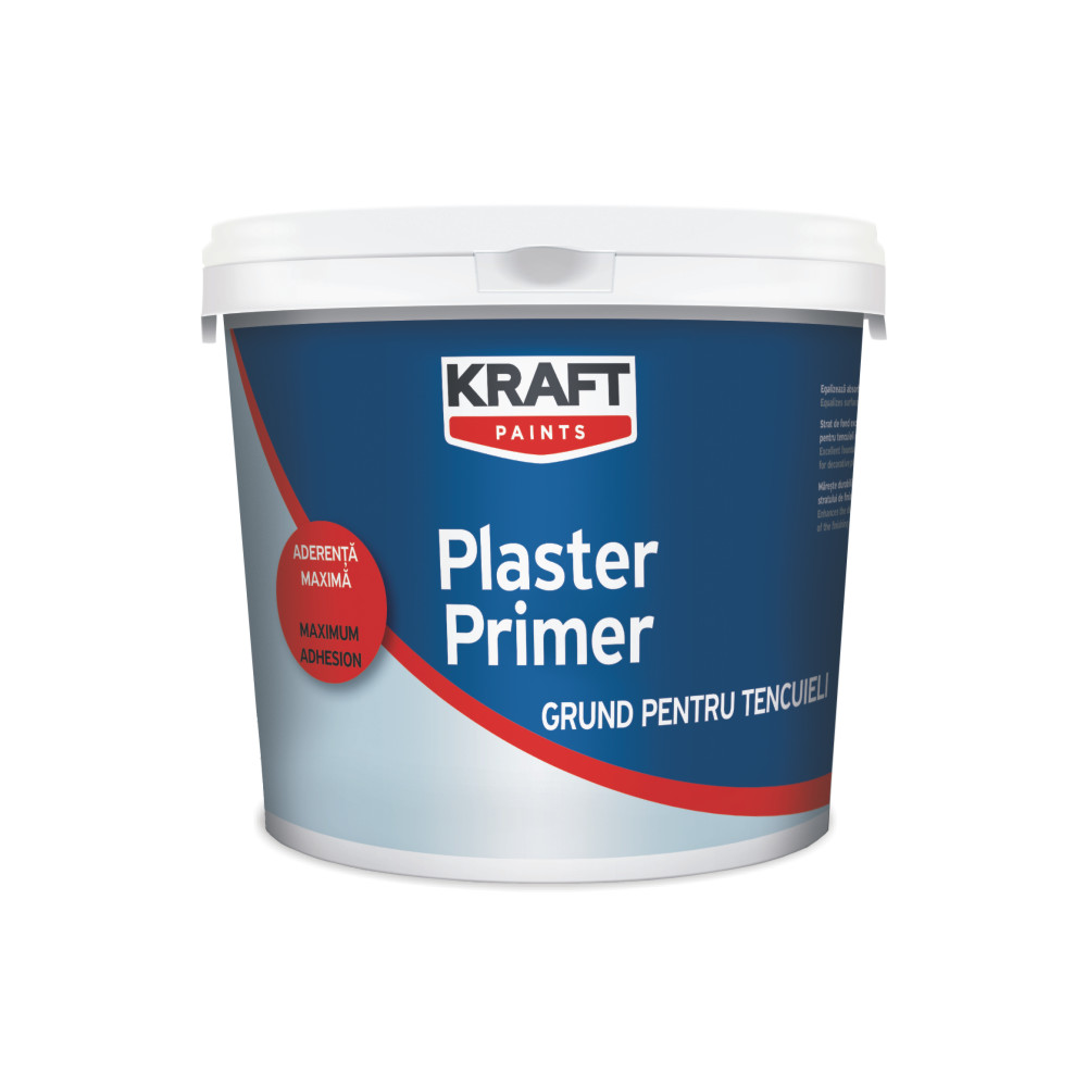 Grund acrilic pigmentat alb, pe baza de apa, Kraft Plaster Primer, 4 L