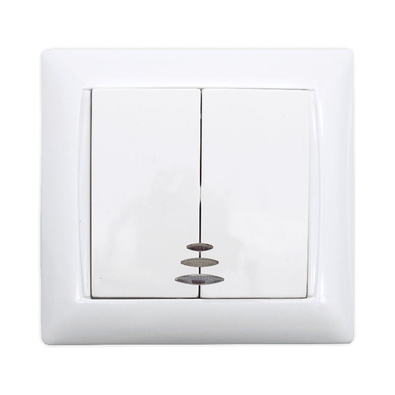 COMTEC Intrerupator dublu+led alb camilya