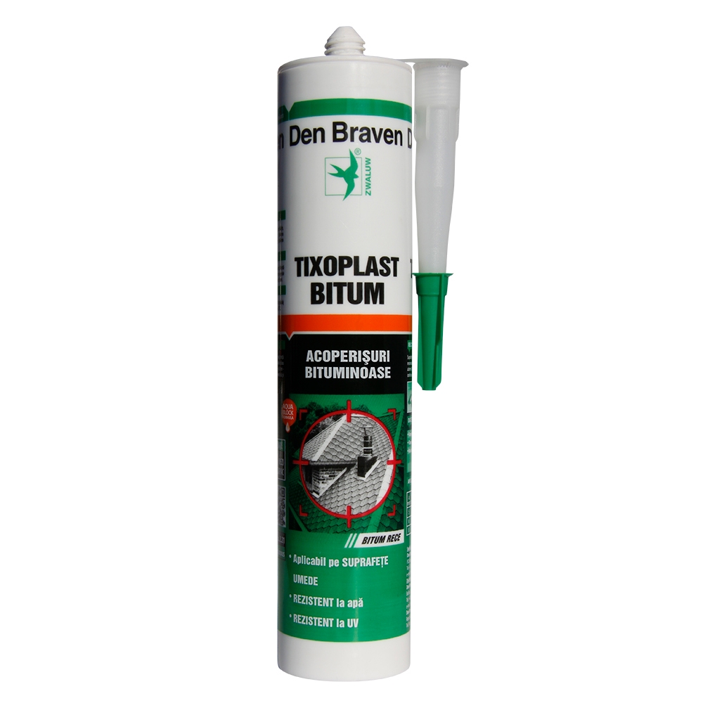Adezivi & Siliconi - Izolant pentru acoperisuri bituminoase Den Braven Tixoplast Bitum, negru, 280 ml, olint.ro