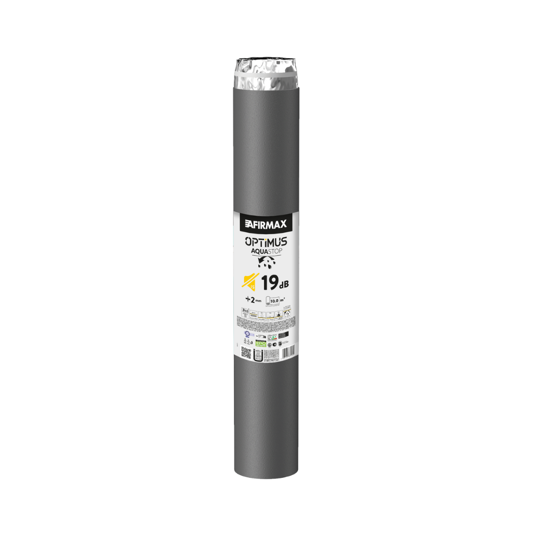 Accesorii - Izolatie pentru parchet AFIRMAX Optimus Aquastop - substrat pentru parchet laminat, grosime 2 mm, ambalare 10 mp, olint.ro