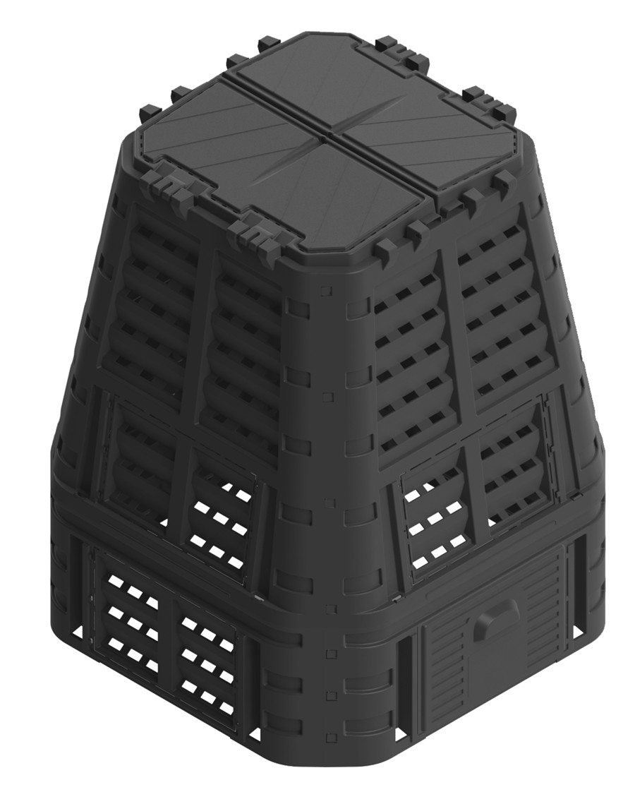 Produse de intretinere - Lada pentru depozitarea materialelor organice, material PVC, culoare neagra, capacitate 740 L, 35624, olint.ro