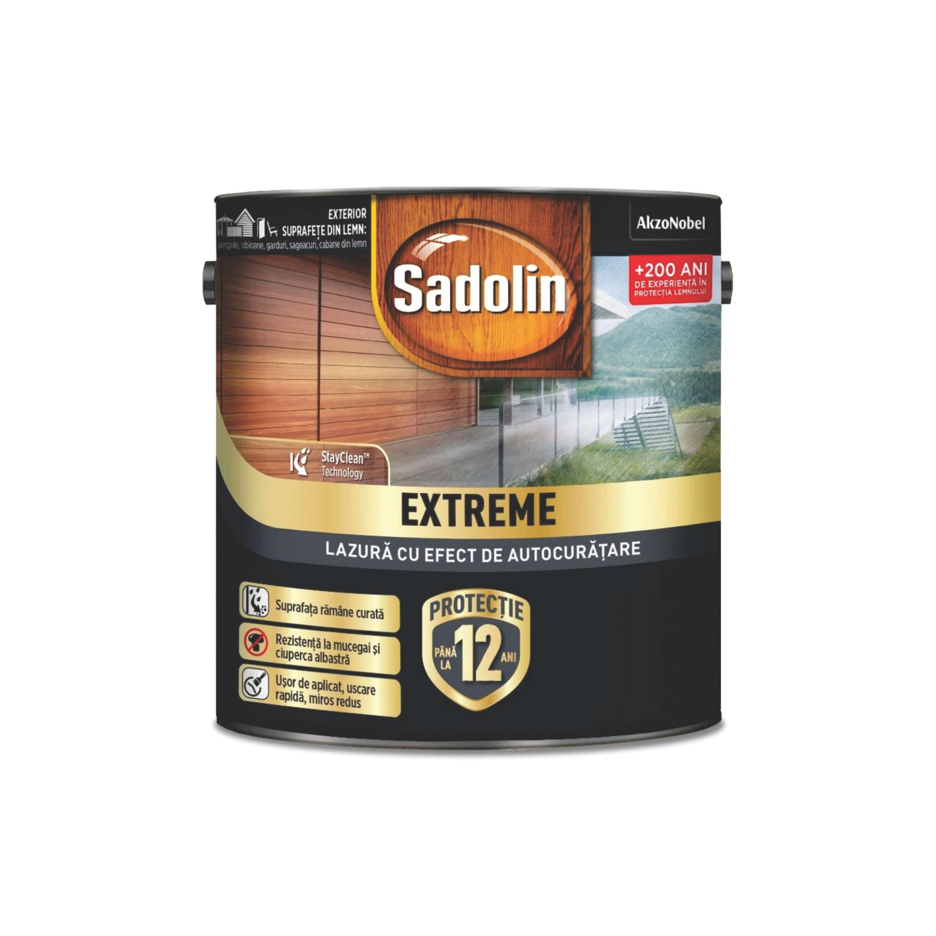 Lazura lucioasa pentru lemn, Sadolin Extreme, ambalare 2,5 L, culoare nuc