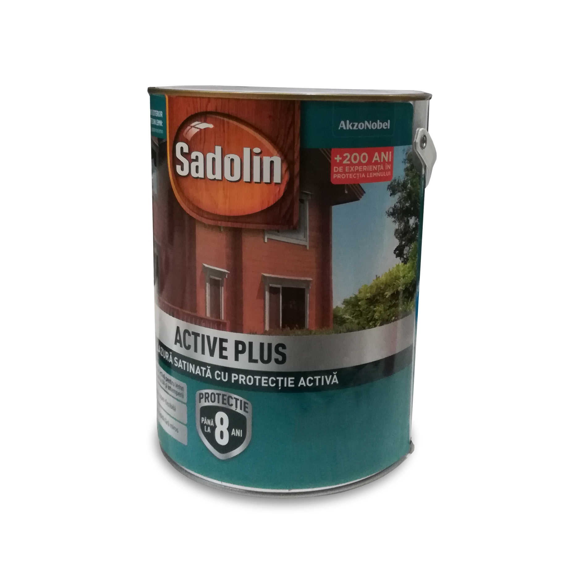 Lazura satinata cu protectie activa, Sadolin activ plus, mahon, ambalare 5 L