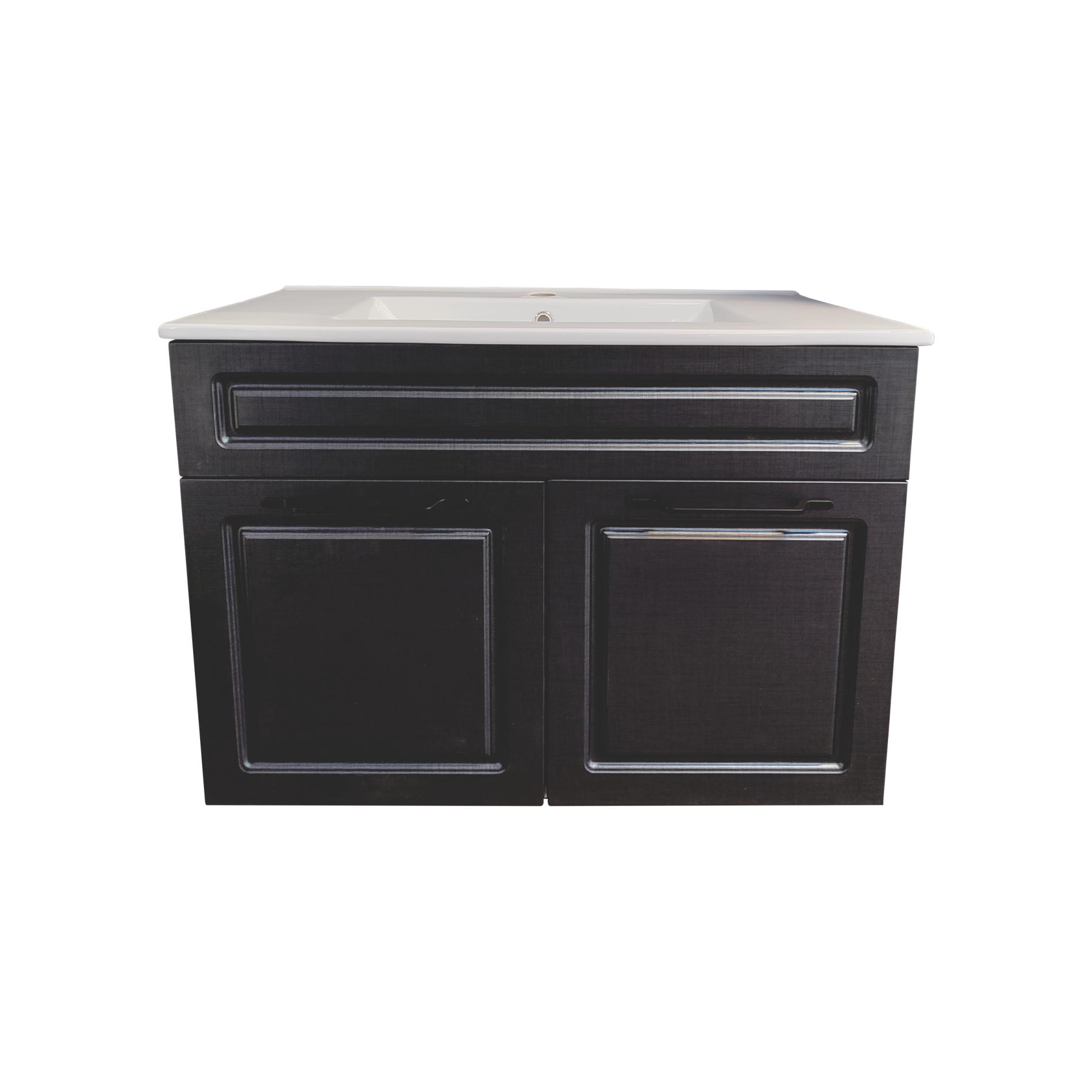 Masca cu lavoar ceramic, Sofia 80, culoare negru periat