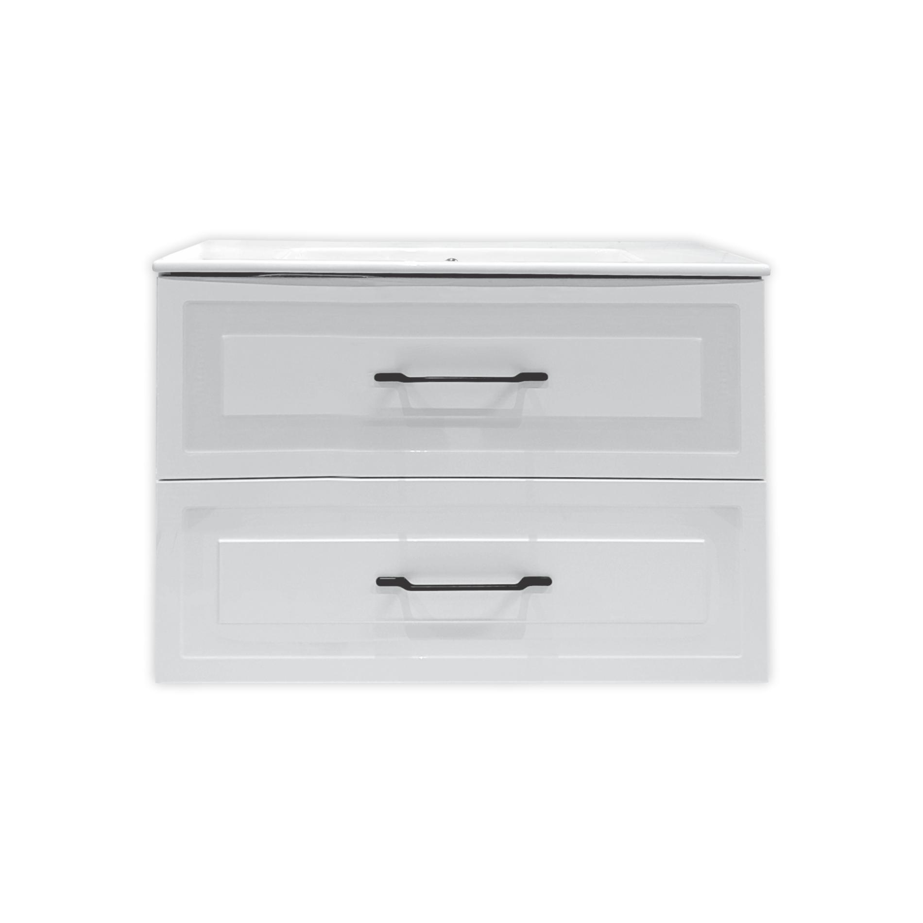 Masca cu lavoar, Silva 80, culoare alba perlat, finisaj mat