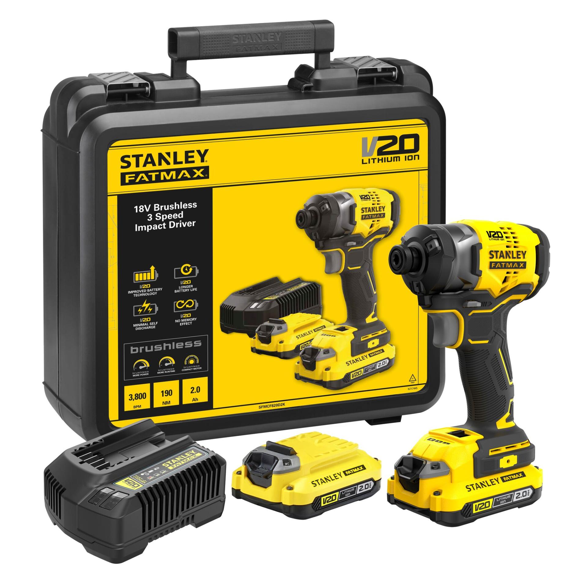 Masini de gaurit si insurubat - Masina de insurubat cu impact 20V 2X2AH SFMCF820D2K- QW Stanley, olint.ro