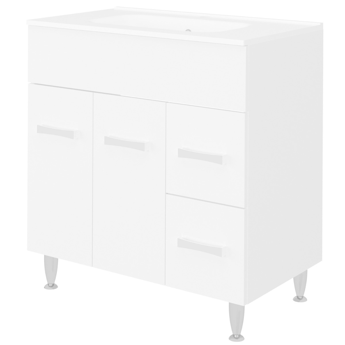 Mobilier baie cu lavoar Savini Due Madrid 504, 81.5 x 46.5 x 86 cm, alb
