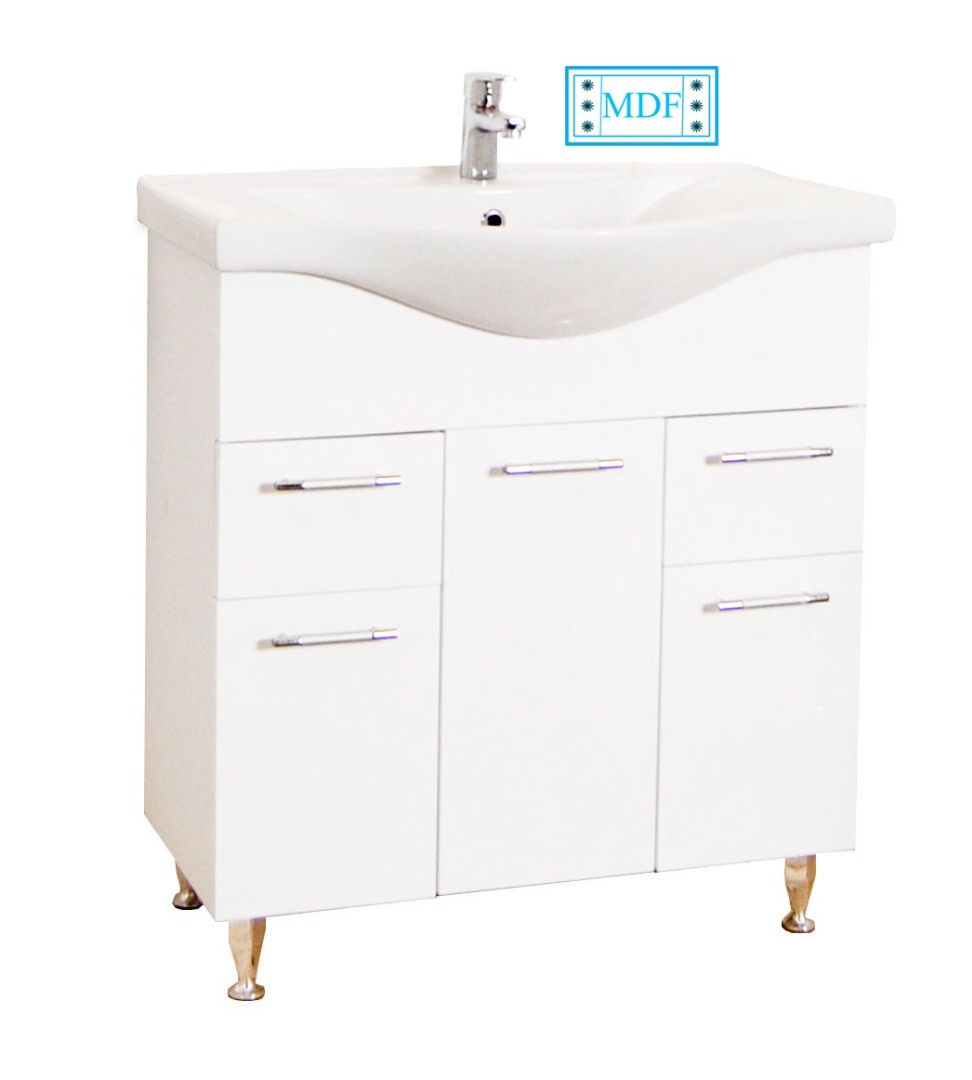 Mobilier Baie MDF + Lavoar Seria 153, 75 cm, alb