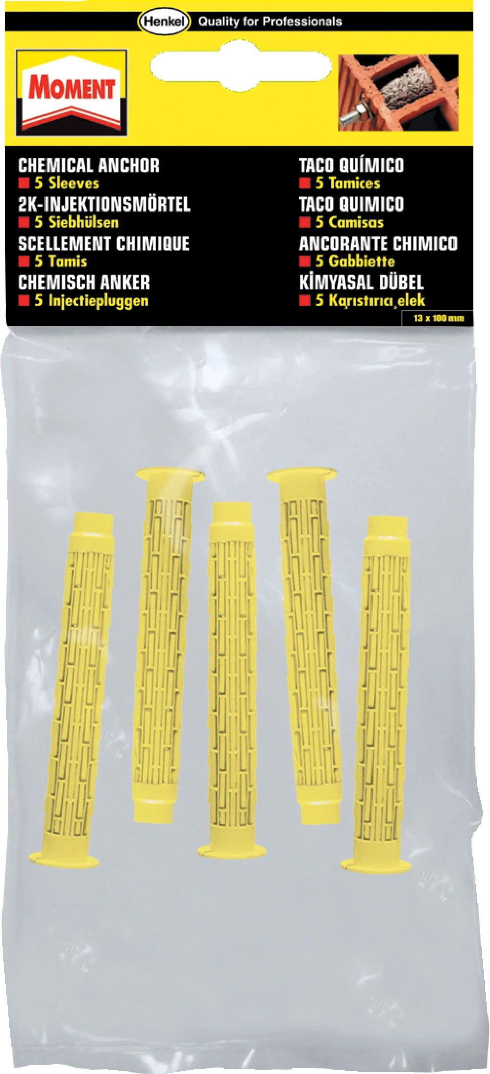 Moment, set 5 bucati diblu de ancorare, dimensiune 13 x 100 mm