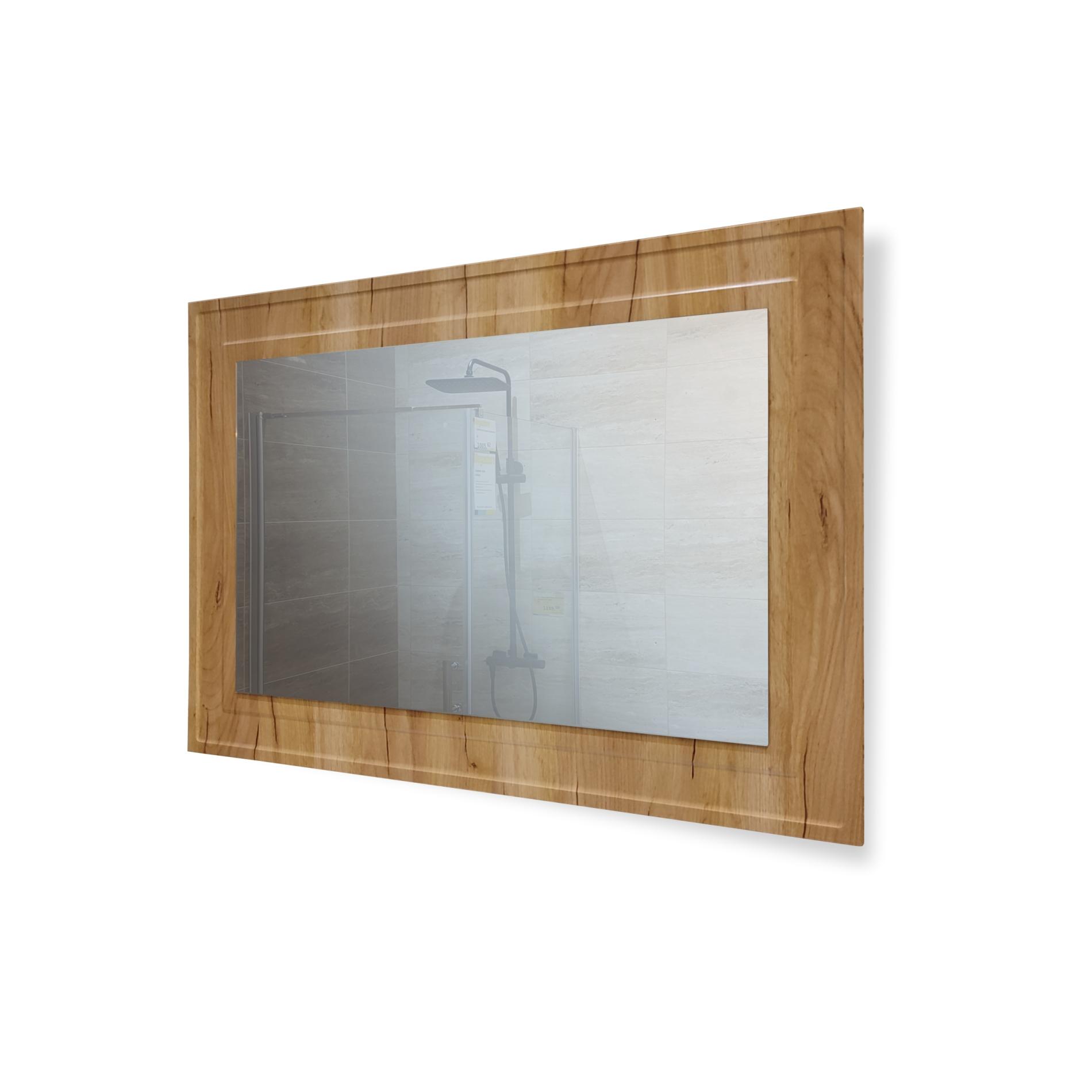 Oglinda cu rama din MDF, dimensiuni 1000 x 700 mm, culoare lemn auriu