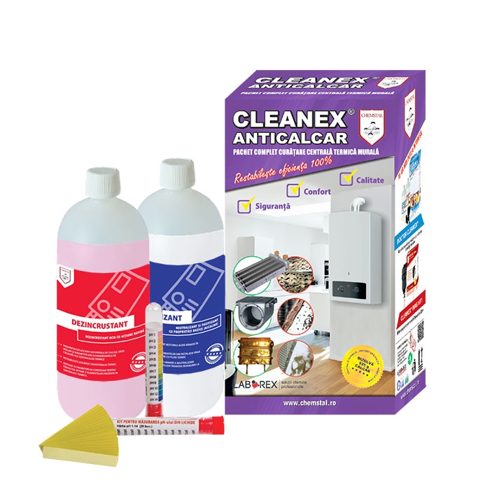 Pachet curatare centrale termice pe gaz CLEANEX ANTICALCAR, LBXCLAC002