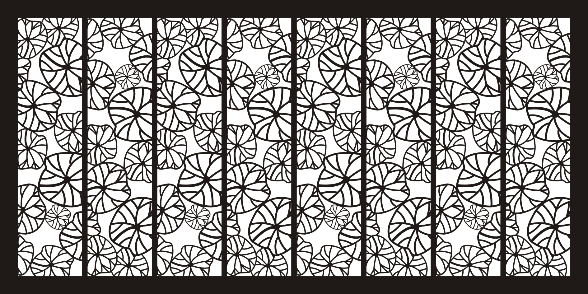 Panou decorativ din tabla otel debitat laser M008.003 grosime 3 mm dimensiune 1000x2000 mm