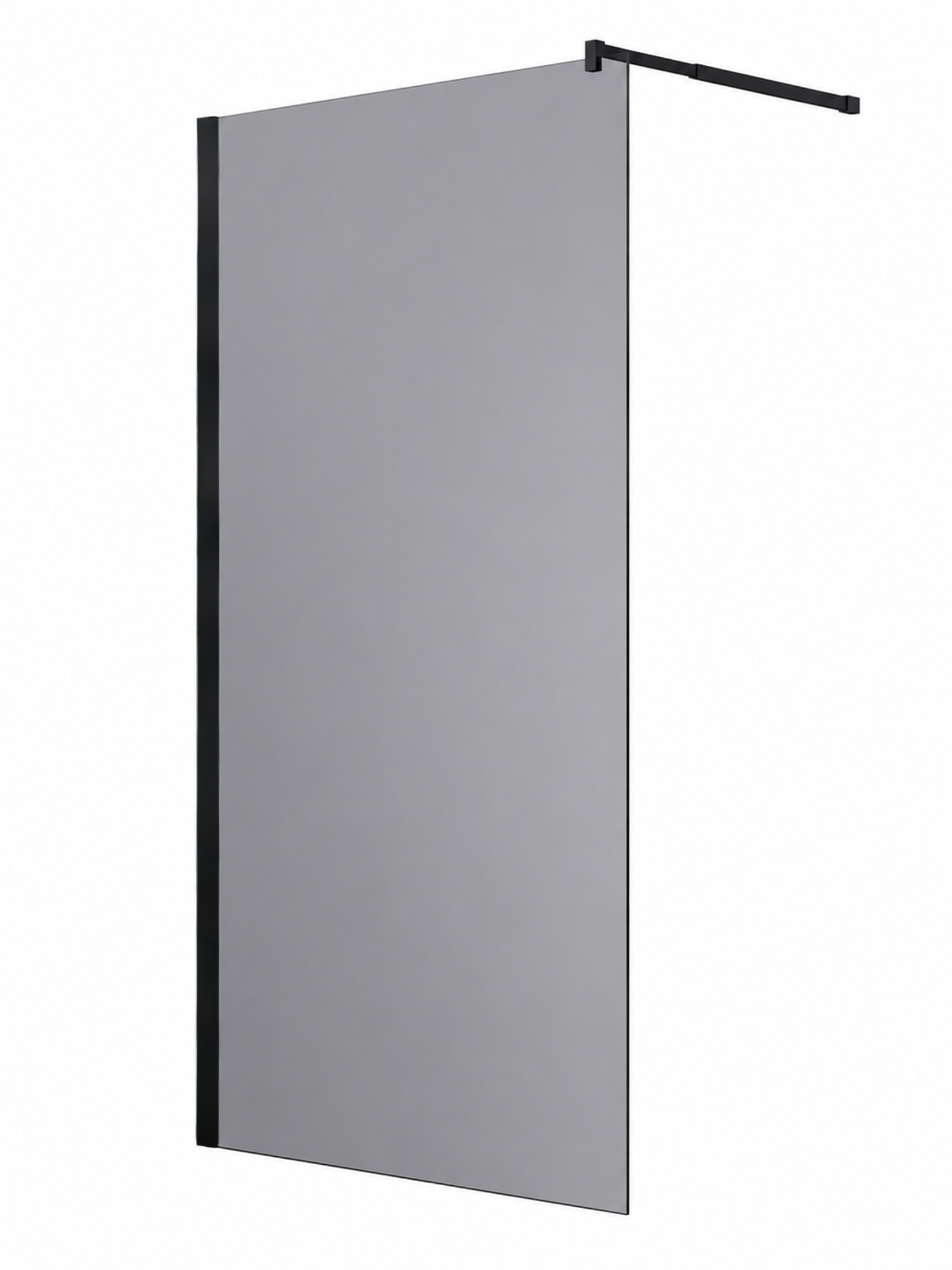 Panouri de dus - Panou dus sticla WI011, fumuriu, grosime sticla 8 mm, 120 cm, profile aluminiu, negru mat, olint.ro