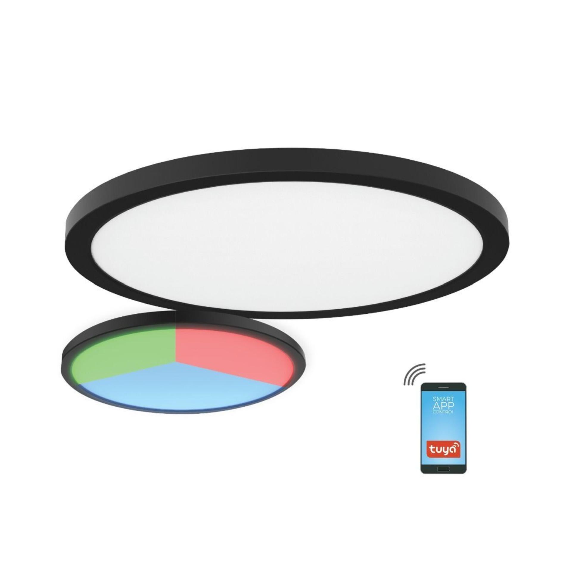 Interior - Plafoniera LED, smart, dimabila,rotunda, Nebula, putere 18 W, culoare neagra, Klausen KL151081, olint.ro