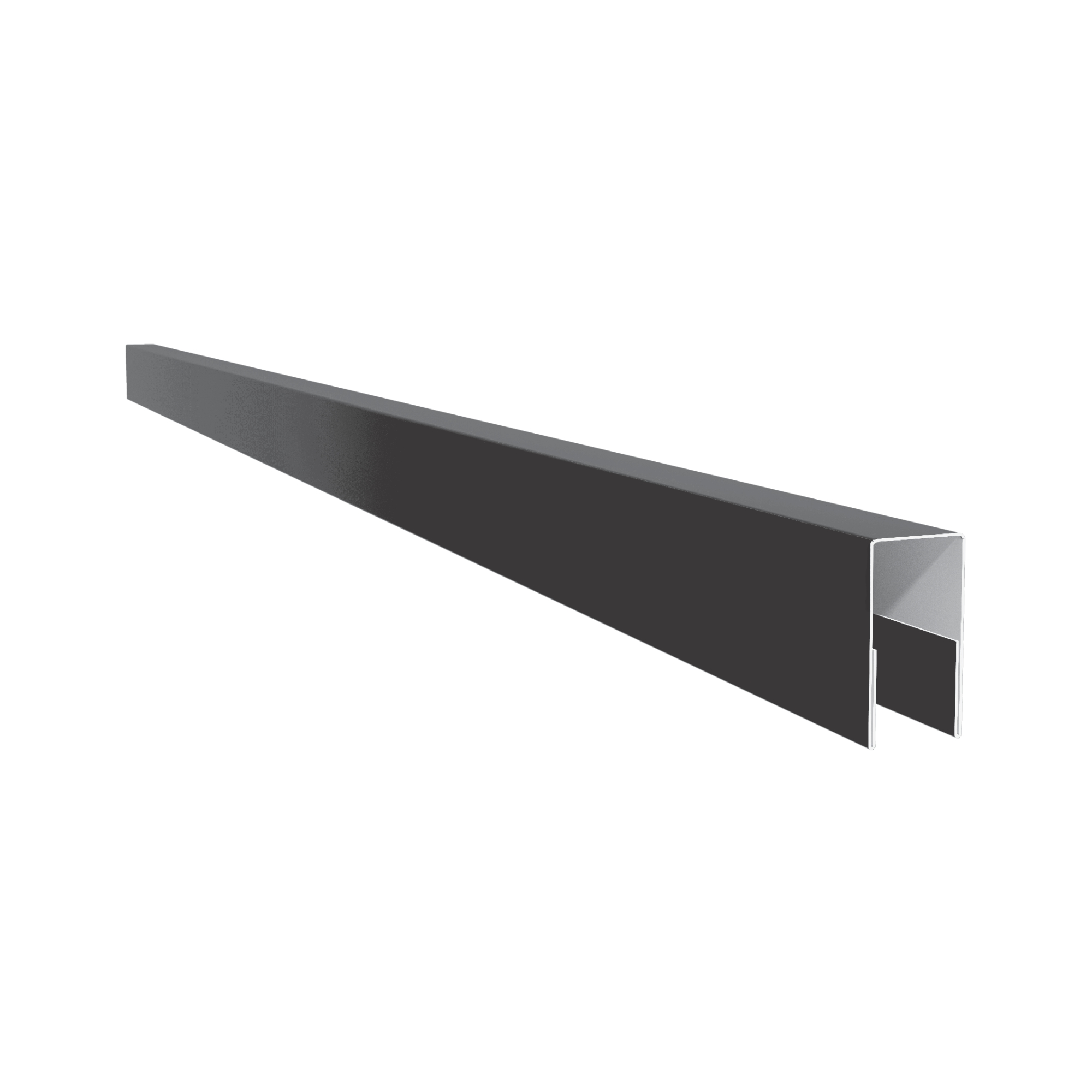 Profil U pentru gard rectangular, grosime tabla 0,50 mm, dimensiuni 40x21 mm, RAL 9005MS, negru mat structurat, lungime variabila