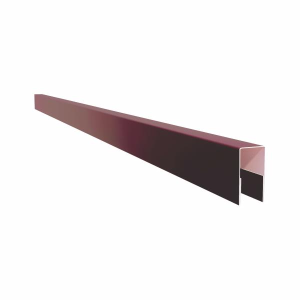 Profil U pentru gard rectangular, grosime tabla 0,50 mm, dimensiuni 40x21 mm, RAL 3005MPR, visiniu super-poliester, lungime variabila