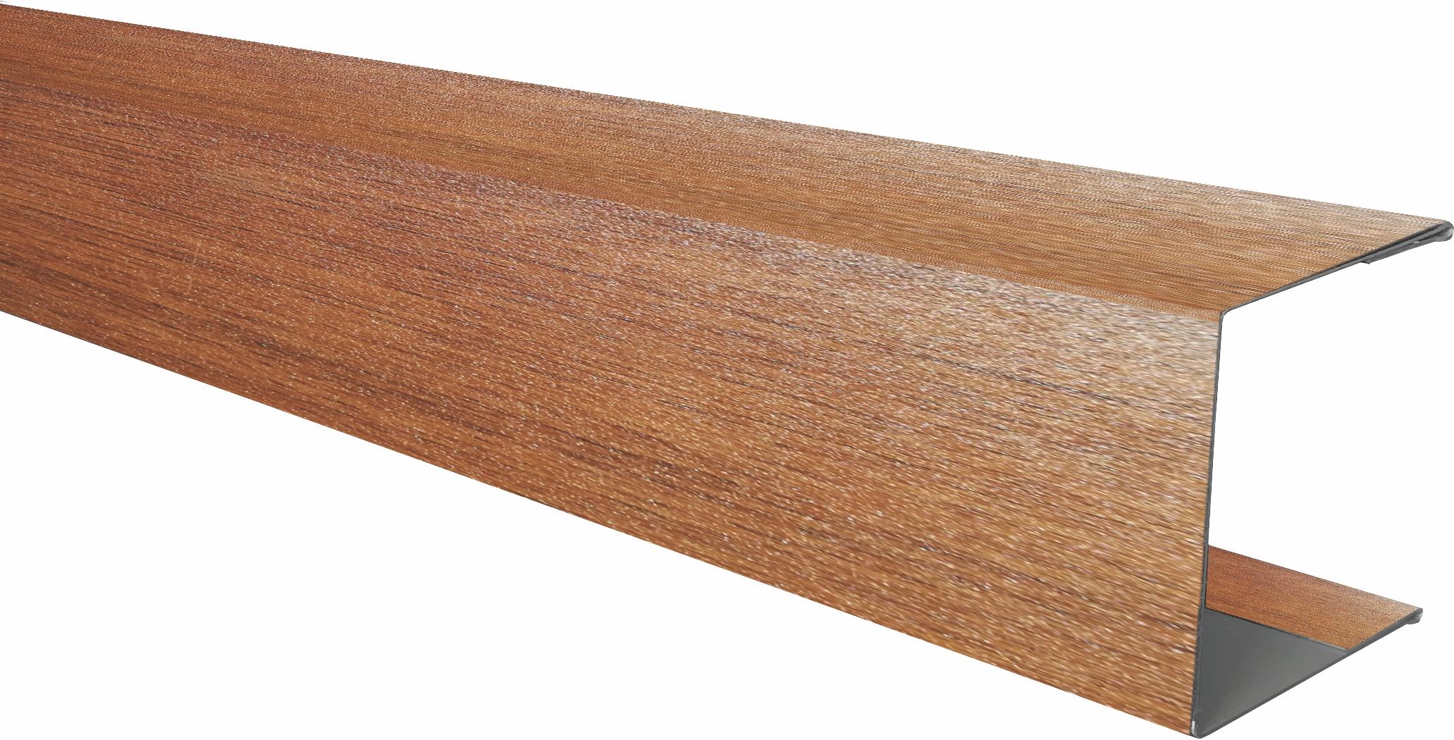Profil U pentru gard tip jaluzea, grosime tabla 0,45 mm, stejar dark, lungime 1,25 m