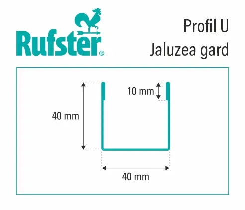 Profil U gard jaluzea tabla 0,45 mm stejar dark lungime 1,25 m