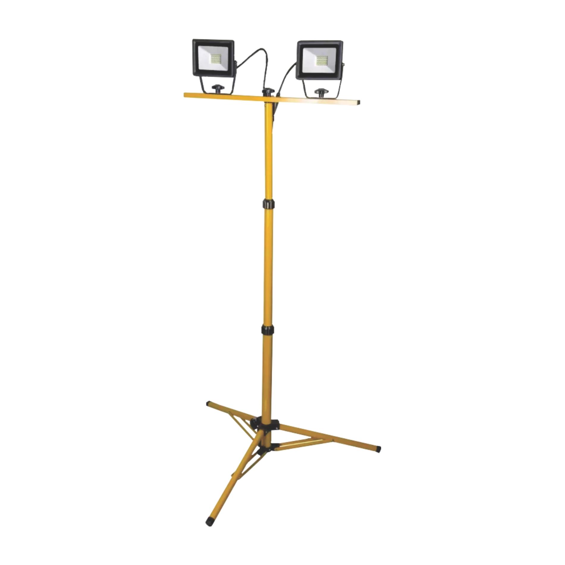 Proiector cu LED 2 x 20 W prevazut cu trepied, grad de protectie IP65