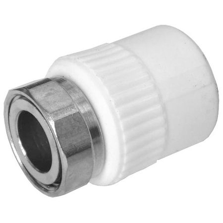 Racord din PPR filet interior cu semiolandez dimensiuni 20x3/4 culoare alb/crom