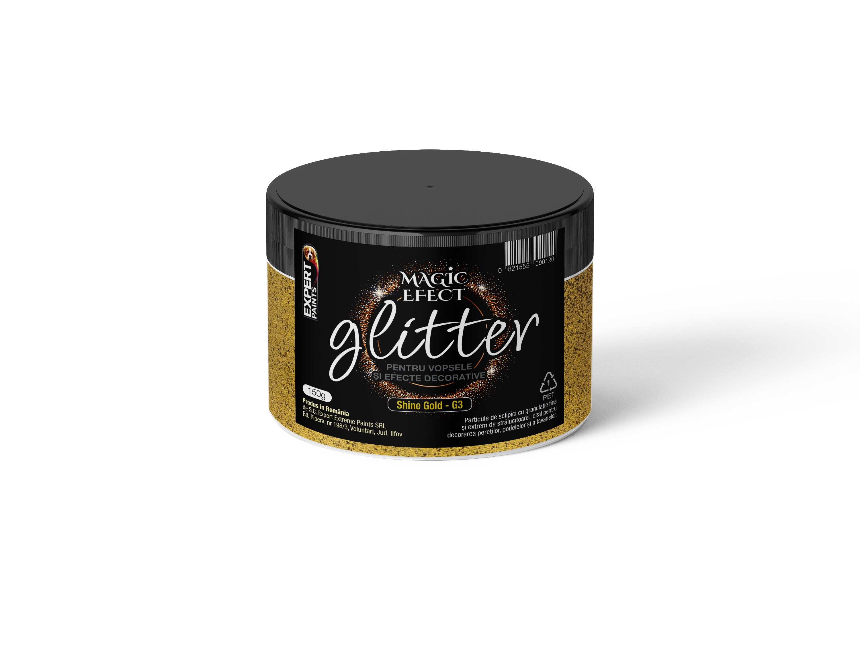 Sclipici decorativ Glitter G3 Magic Efect, 150g, Shine Gold