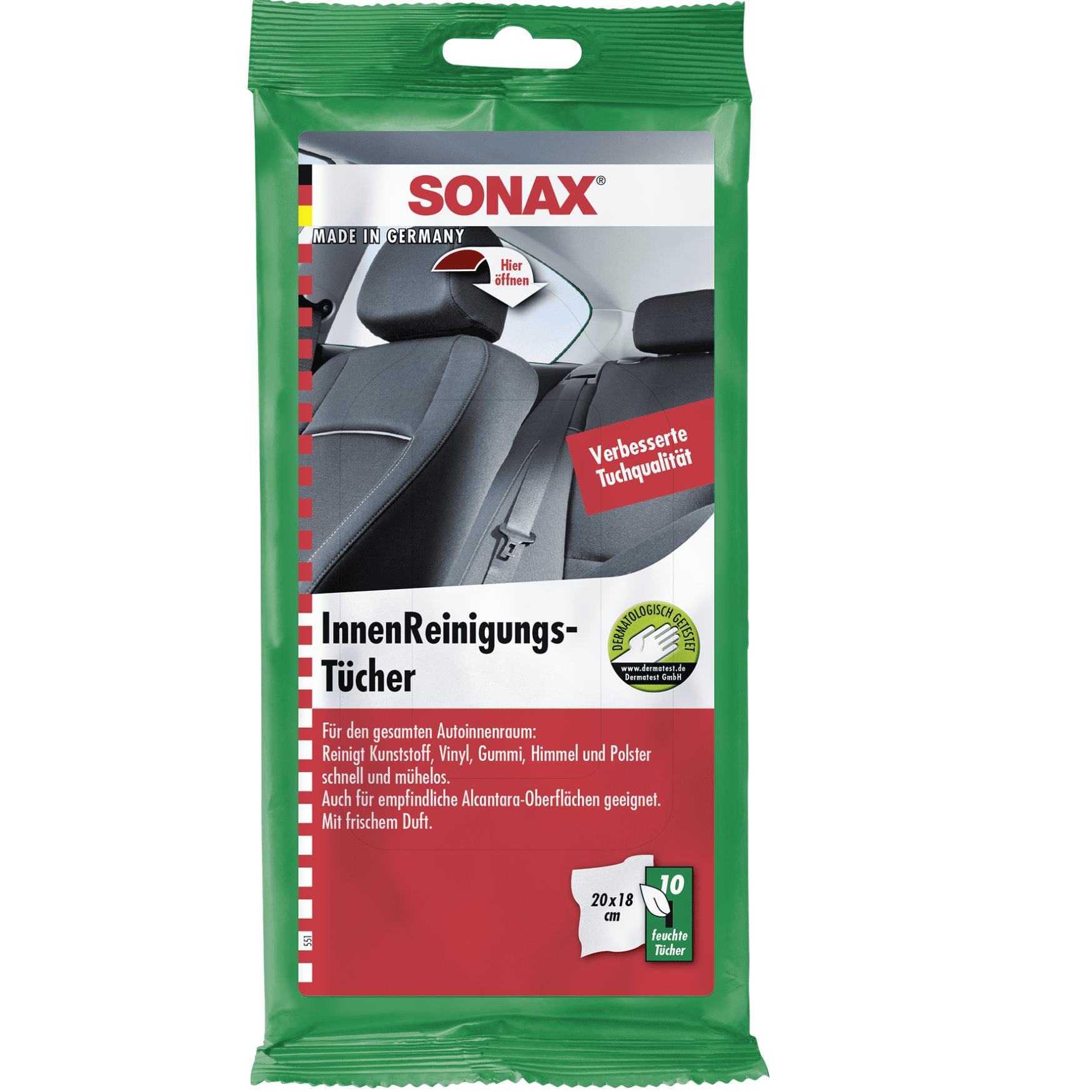Servetele umede auto SONAX pentru suprafetele interioare, 10 buc