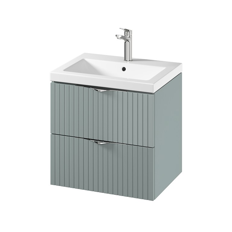 Set mobilier baie suspendat C148 Tirso 60 Fiord S801-544 + lavoar ceramic Como 60