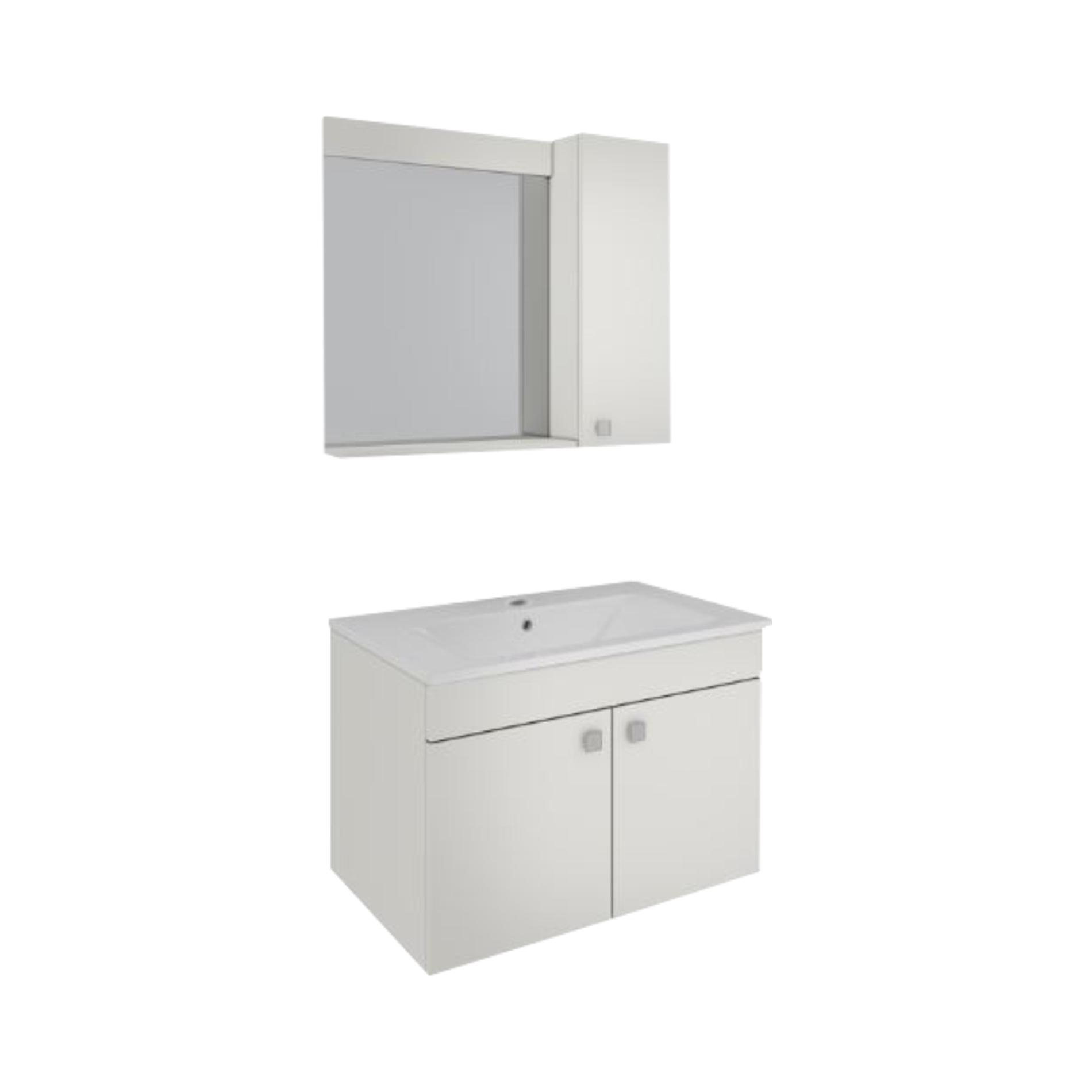 Set mobilier de baie, Luna 60, culoare alba