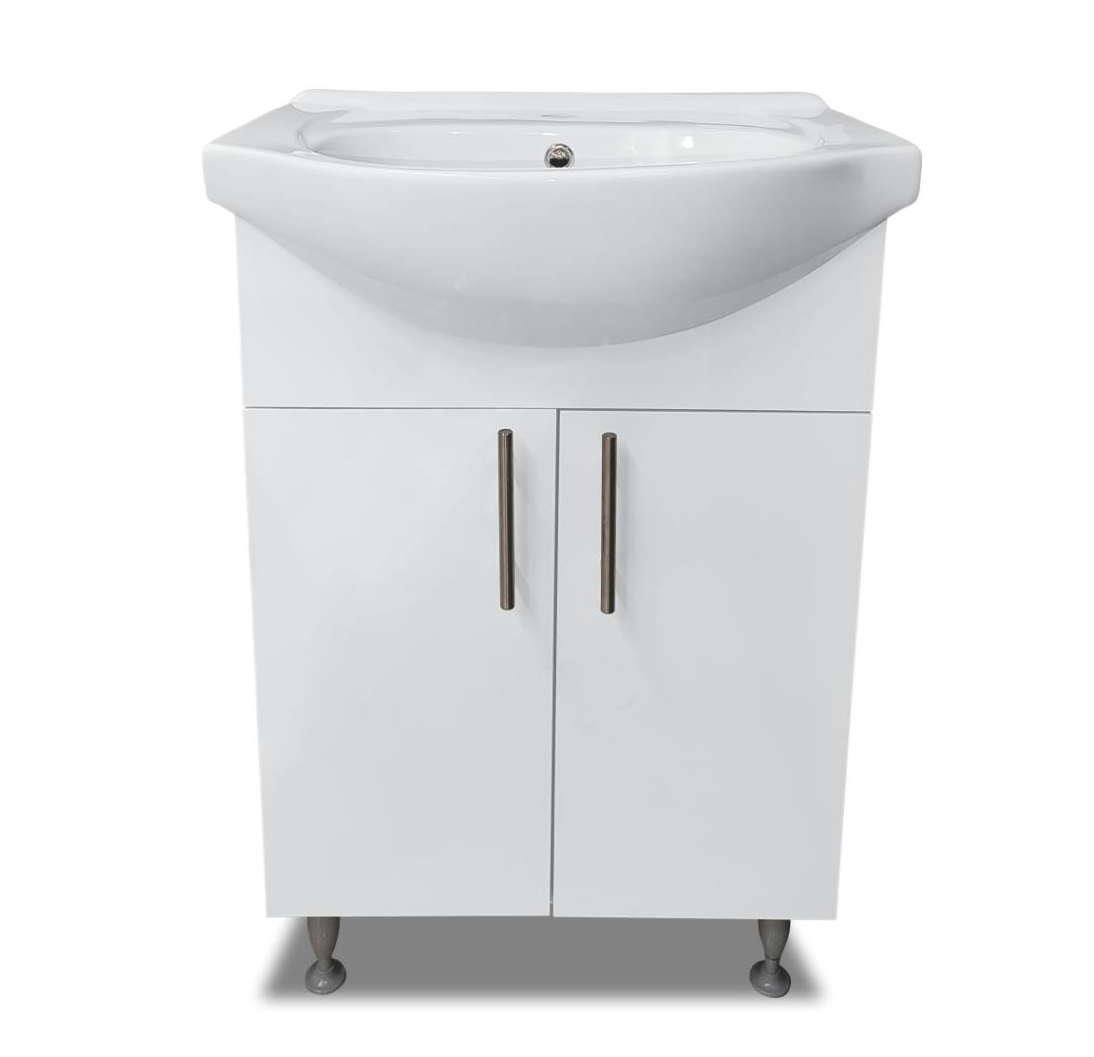 Set mobilier de baie seria 001, latime 55 cm, culoare alba