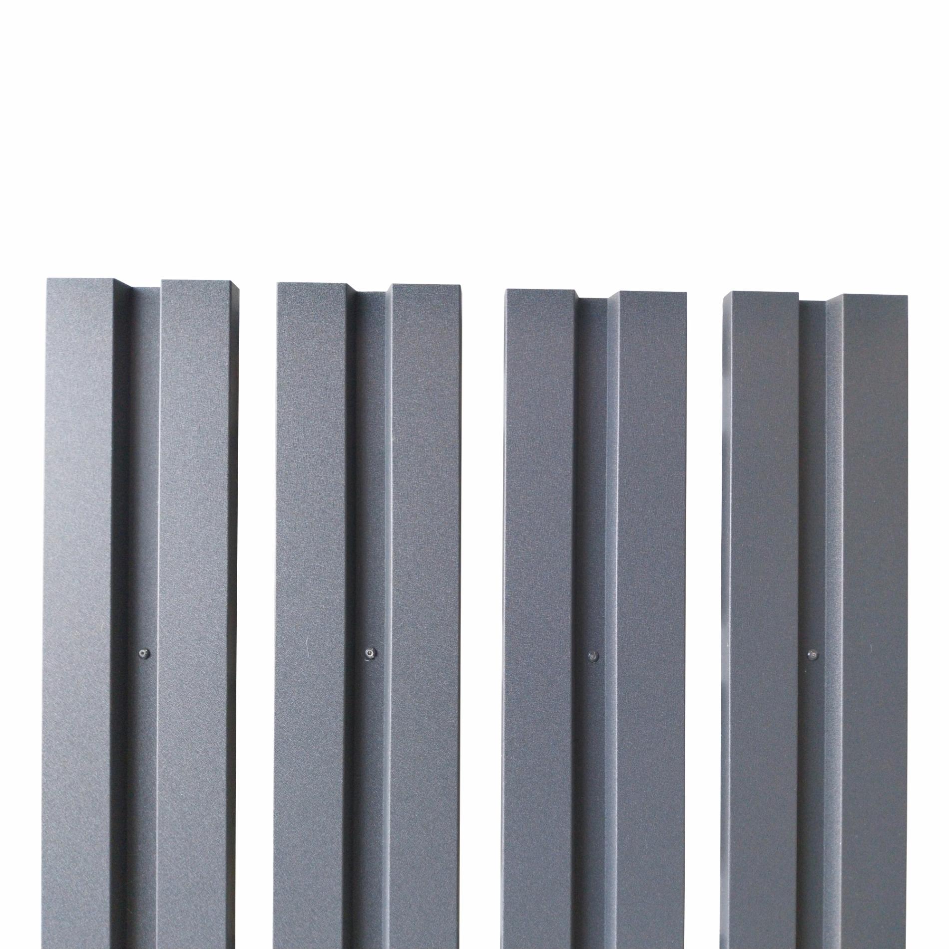 Sipca pentru gard model V1 marca Rufster, grosime 0,50 mm, finisaj gri-antracit RAL 7016 MS M2P3 vopsit pe ambele parti, lungime variabila