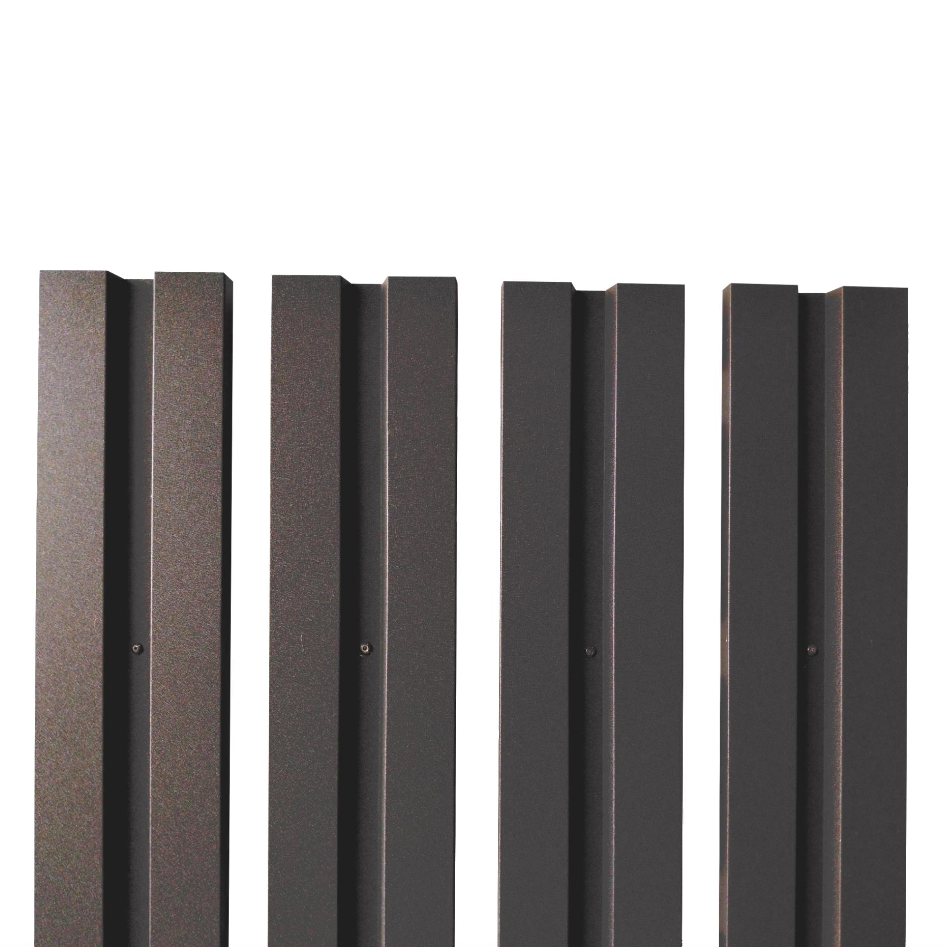 Sipca pentru gard model V1 marca Rufster, grosime 0,50 mm, finisaj maro-grafit RAL 8019 MS M2P3 vopsit pe ambele parti, lungime variabila