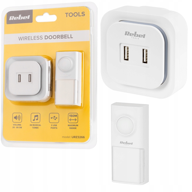 Sonerie Wireless cu 2 USB si 36 de melodii, model URZ3266