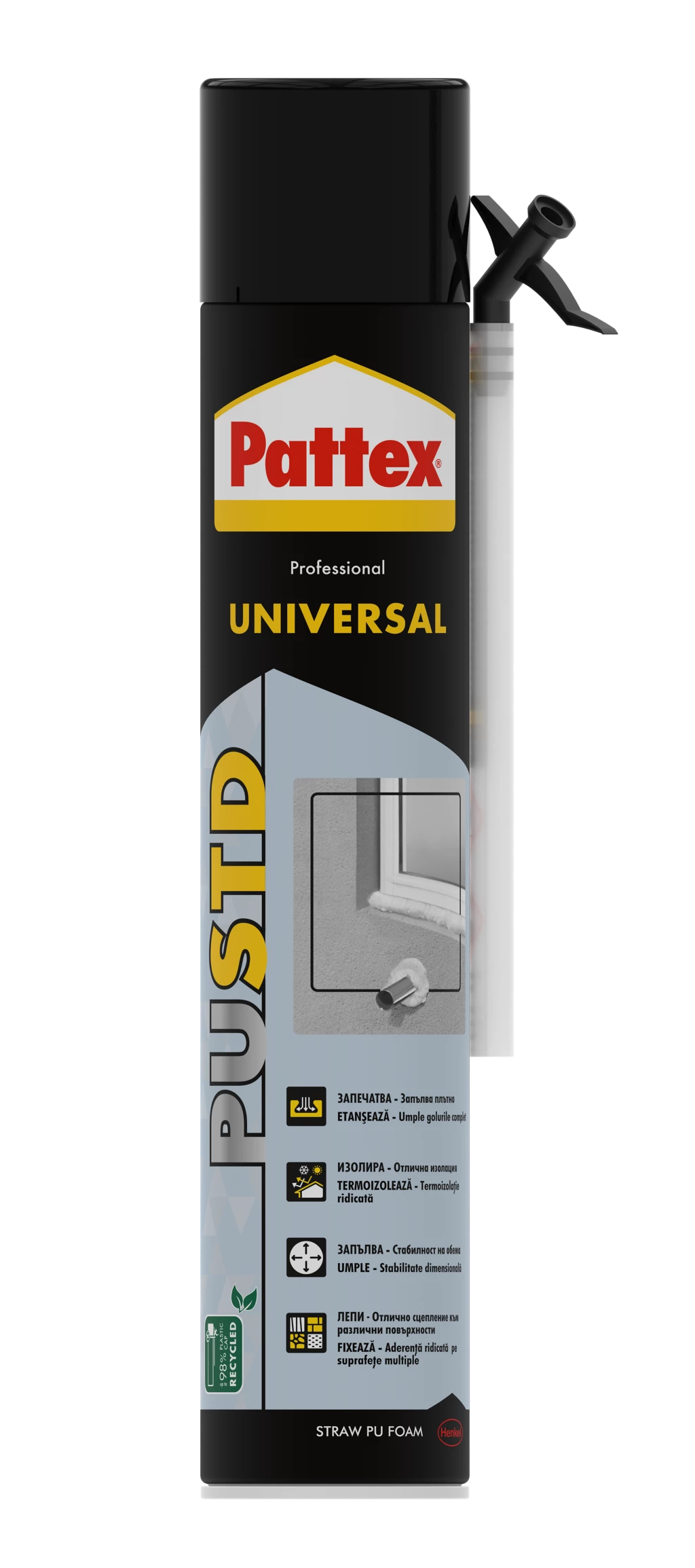 Spume - Spumă poliuretanică de montaj Pattex Fix & Fill, aplicare manuală, 650 ml, olint.ro