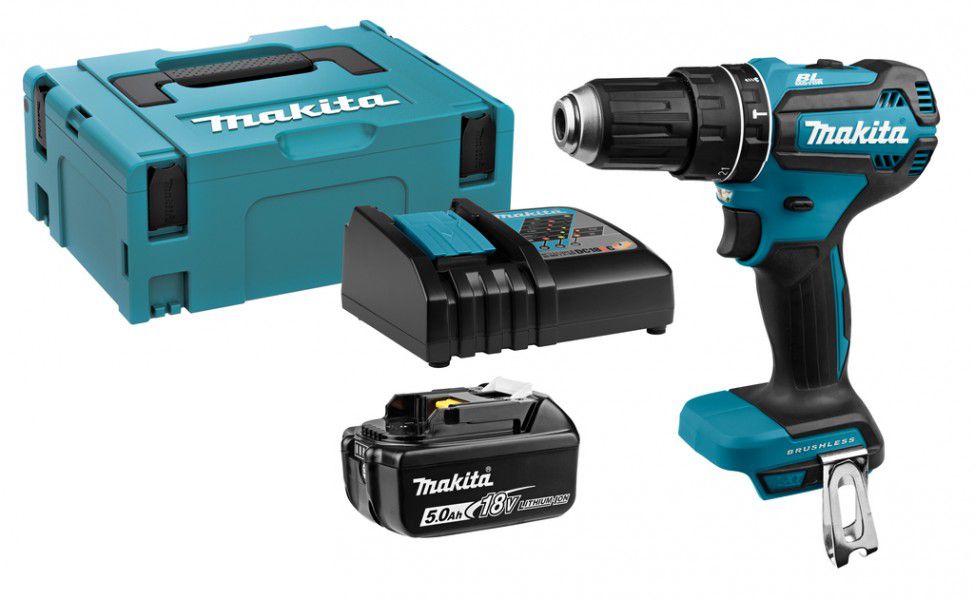 Surubelnita cu acumulator, Makita DHP485RTJ 18V LXT, tensiune 18 V, capacitate acumulator 5 Ah
