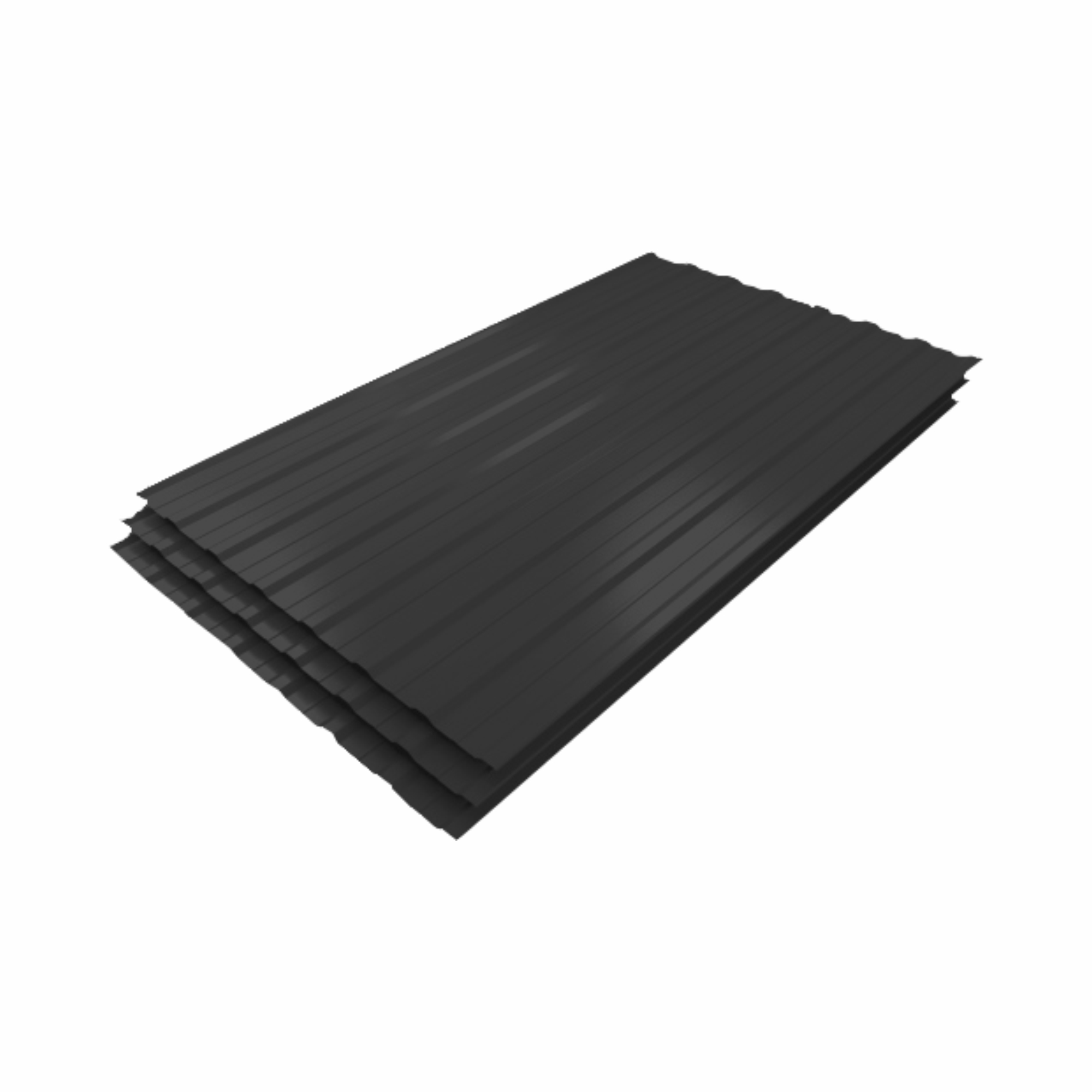 Tabla cutata trapezoidala T12A, finisaj negru RAL 9005MS M2P3, vopsita pe ambele fete, grosime 0.45 mm