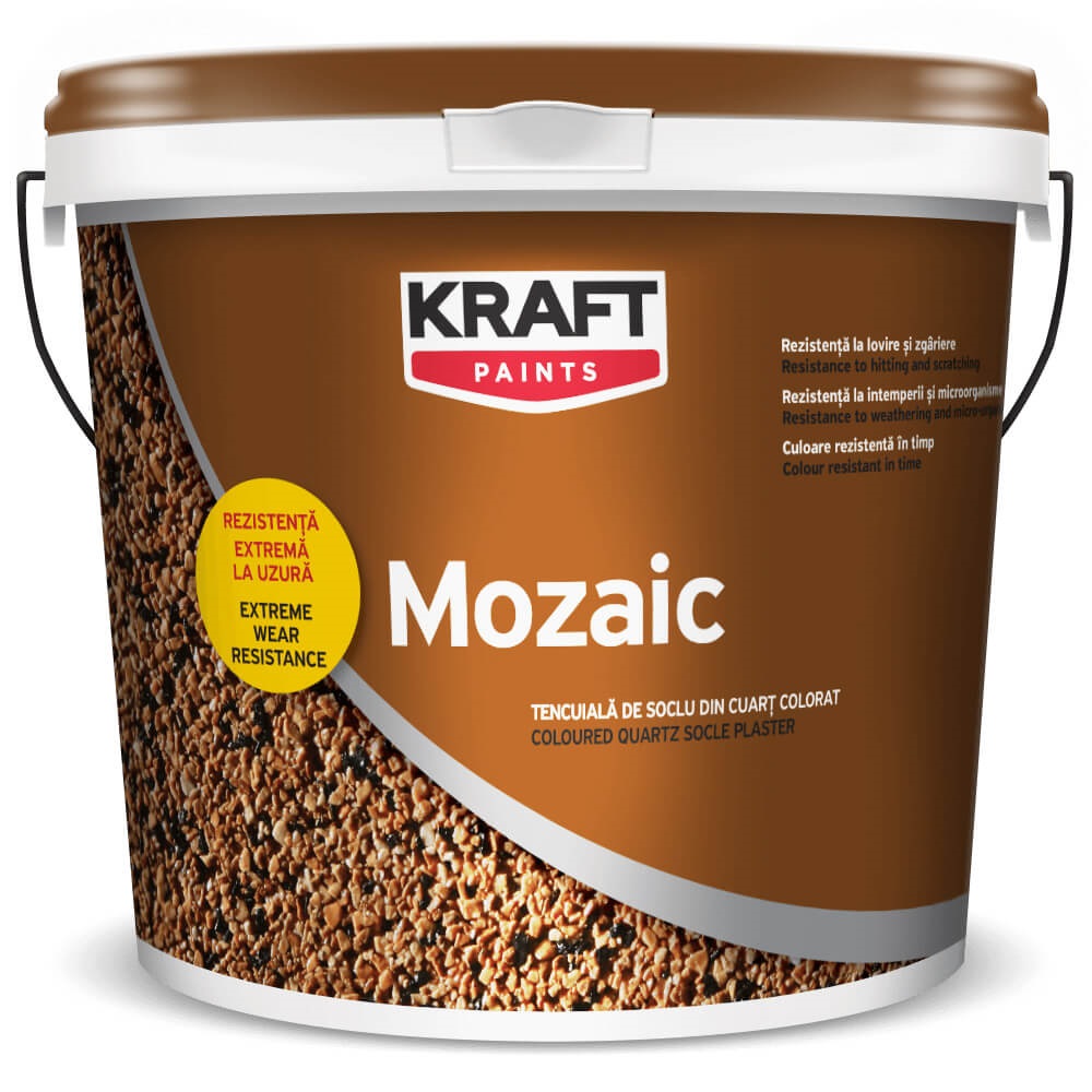 Tencuiala decorativa mozaic pentru soclu, Kraft, Ready Mix, cod  1001 25 KG