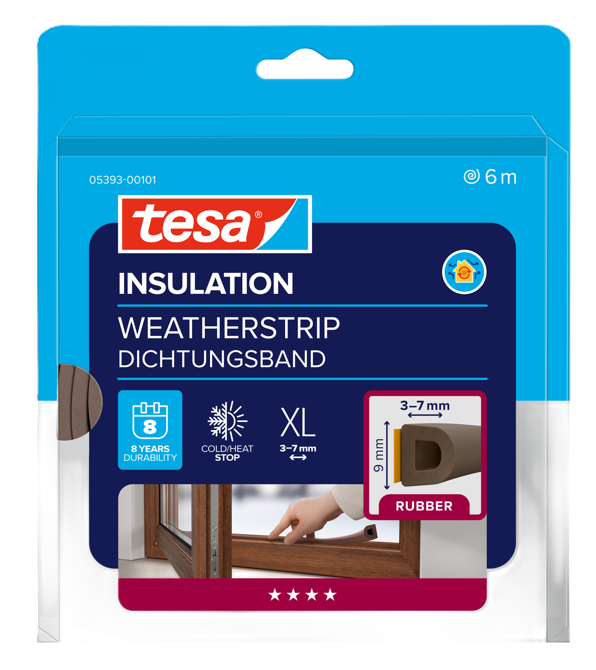 Accesorii - Tesa garnitura de etanseizare, profil XL, culoare alba, dimensiuni 6 m x 9 mm, olint.ro